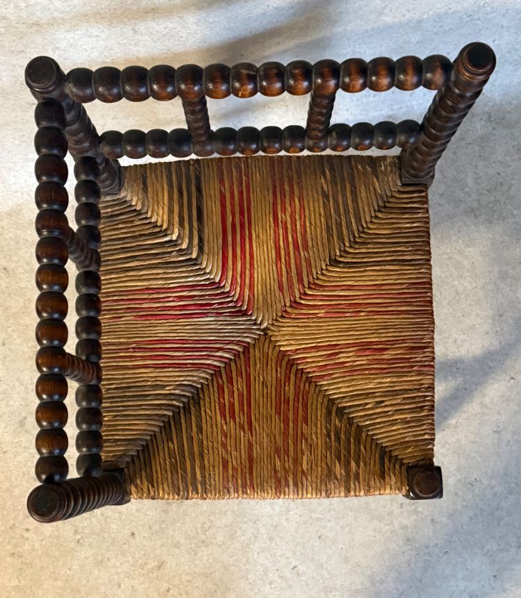Fauteuil d’angle paillé