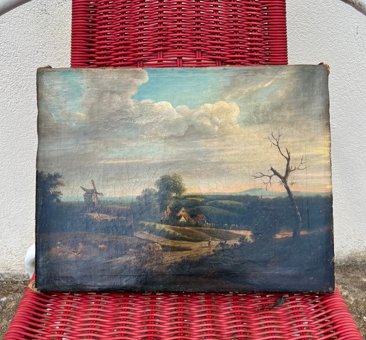 Öl auf Leinwand, ländliche Landschaft