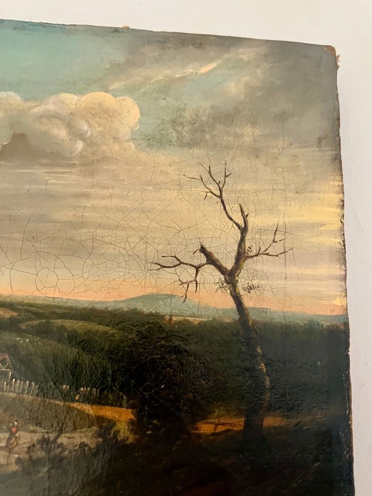 Öl auf Leinwand, ländliche Landschaft