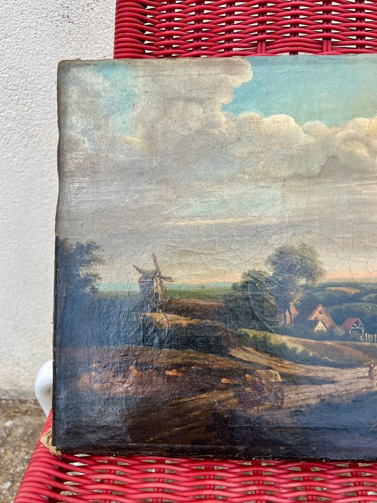 Öl auf Leinwand, ländliche Landschaft