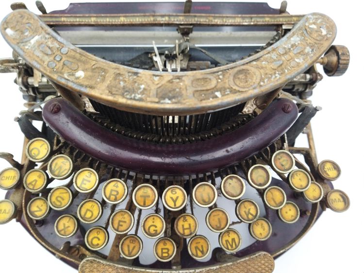 TYPO MANUFRANCE Antique Typewriter, Enameled Cast Iron, Early 20th Century Collection