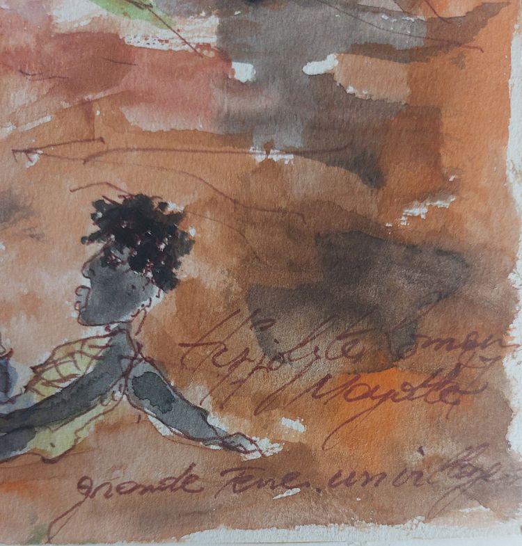 Hippolyte Romain - (1947 - ..) - Mayotte - Original-Aquarell -