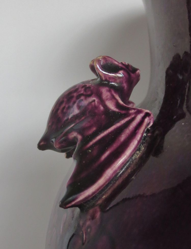 Art Nouveau vase in Longwy earthenware.