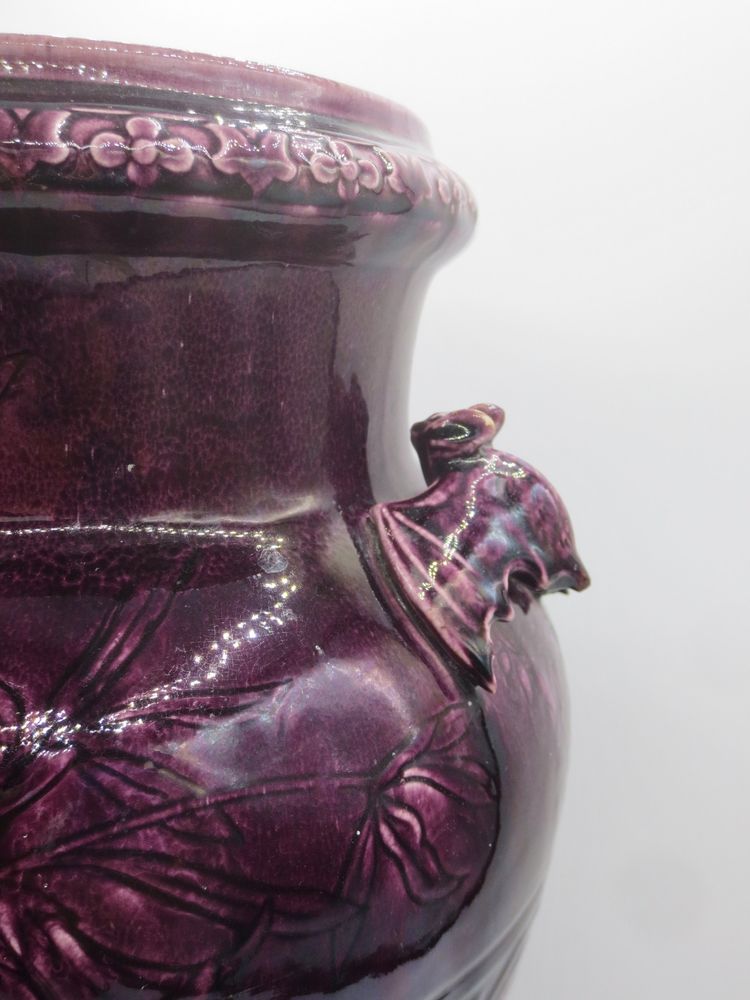 Art Nouveau vase in Longwy earthenware.