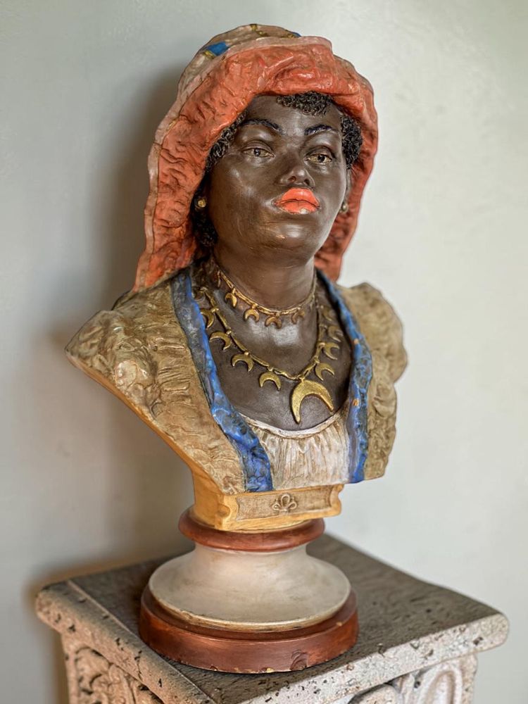 POLYCHROME TERRAKOTTA-ORIENTALISTISCHE BÜSTE – GOLDSCHEIDER UM 1900