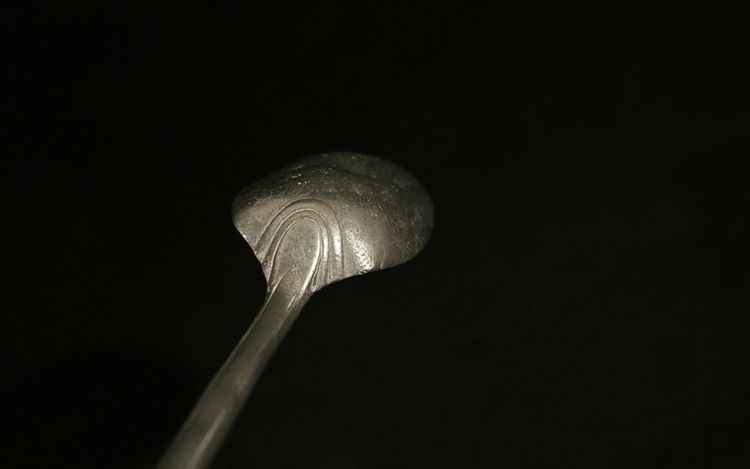 Pewter stew spoon 17th century