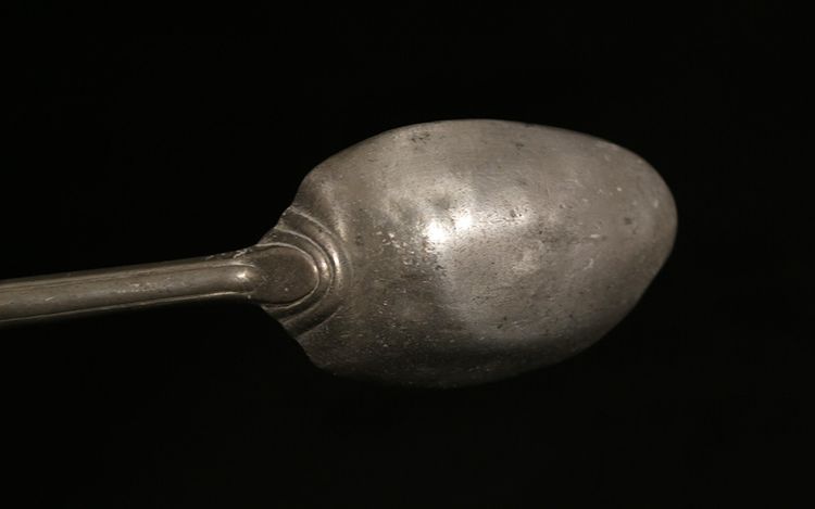 Pewter stew spoon 17th century