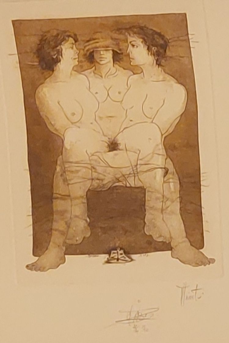Charles Pasino - (1950 - ..) - 1 watercolor and 2 etchings -