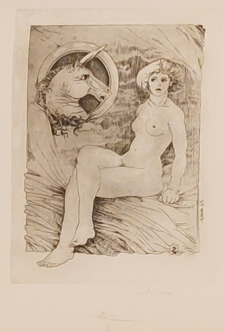 Charles Pasino - (1950 - ..) - 1 watercolor and 2 etchings -
