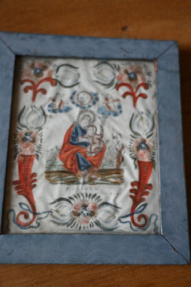 Gouache polychrome Saint Joseph  , école provencale du XVIII