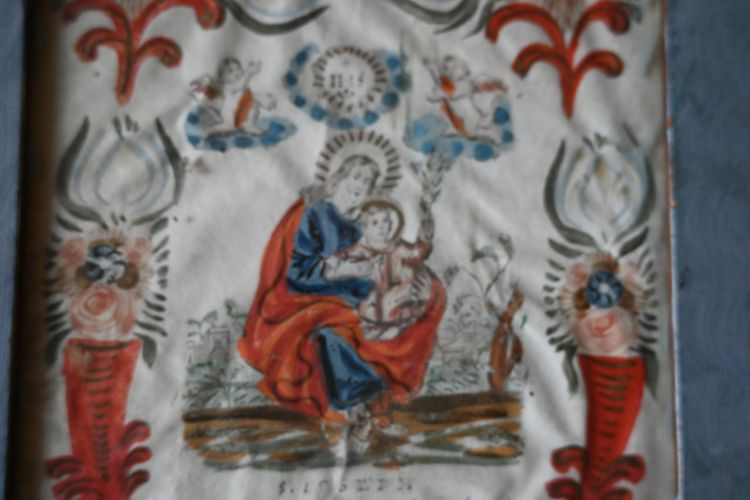 Gouache polychrome Saint Joseph  , école provencale du XVIII