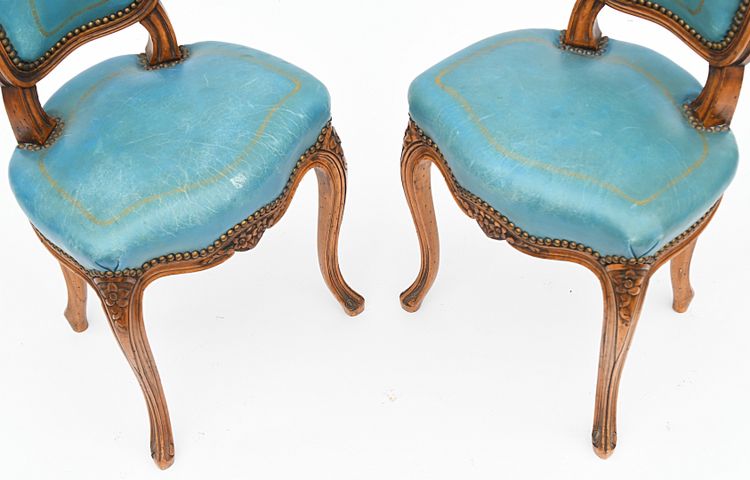 Pair of children's leather chairs