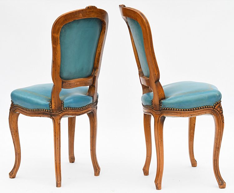 Pair of children's leather chairs