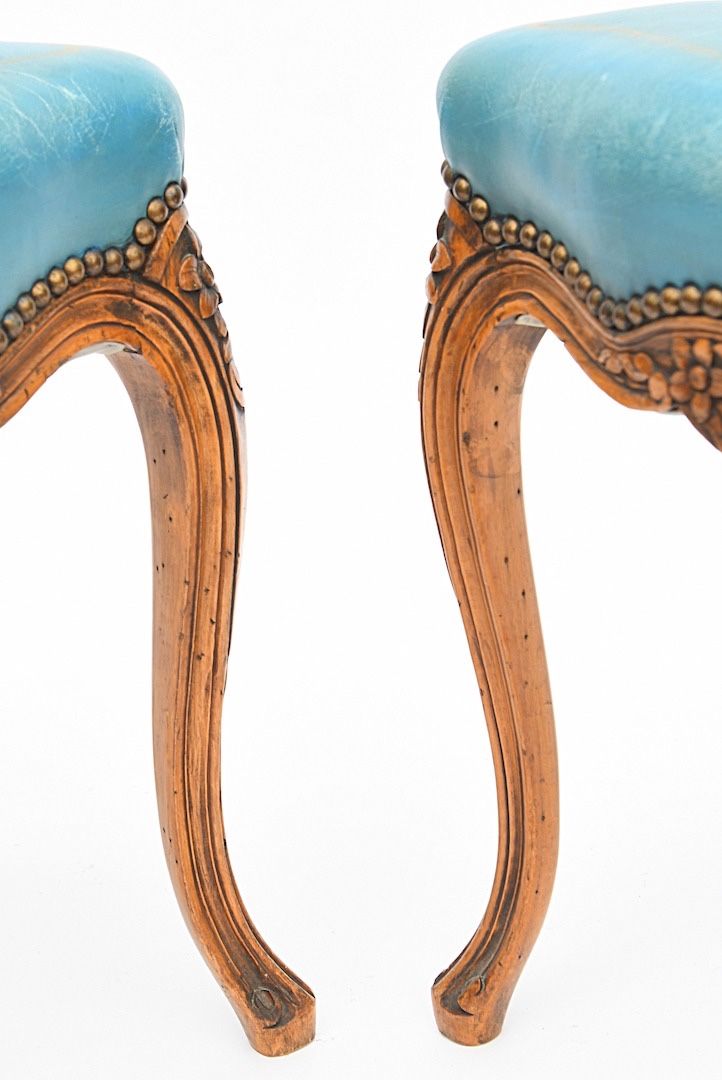 Pair of children's leather chairs