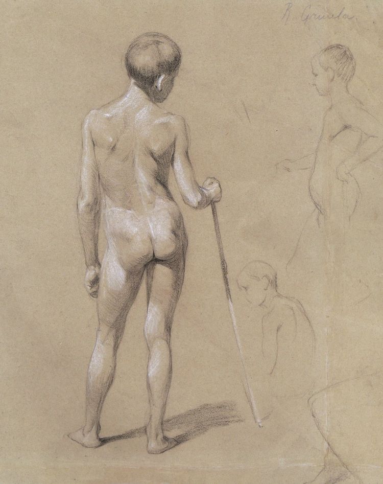 École AUTRICHIENNE du XIXème siècle, Jeune garçon nu de dos
