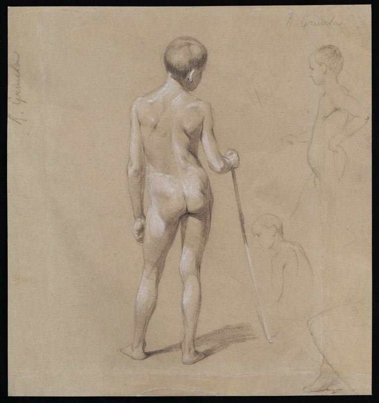 École AUTRICHIENNE du XIXème siècle, Jeune garçon nu de dos