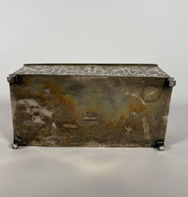 19th century solid silver 950 box in the Neo-Gothic/Renaissance style