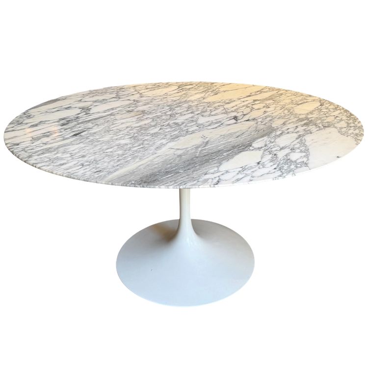 Tulpentisch 137 cm von Eero Saarinen für Knoll International, Arabescato-Marmor