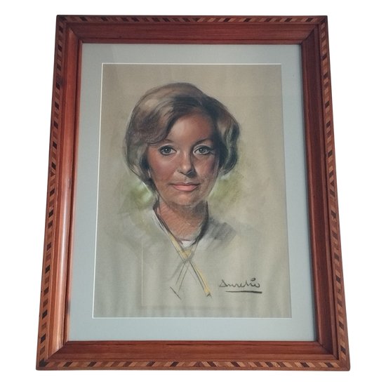 Portrait of a woman, pastel circa 1950