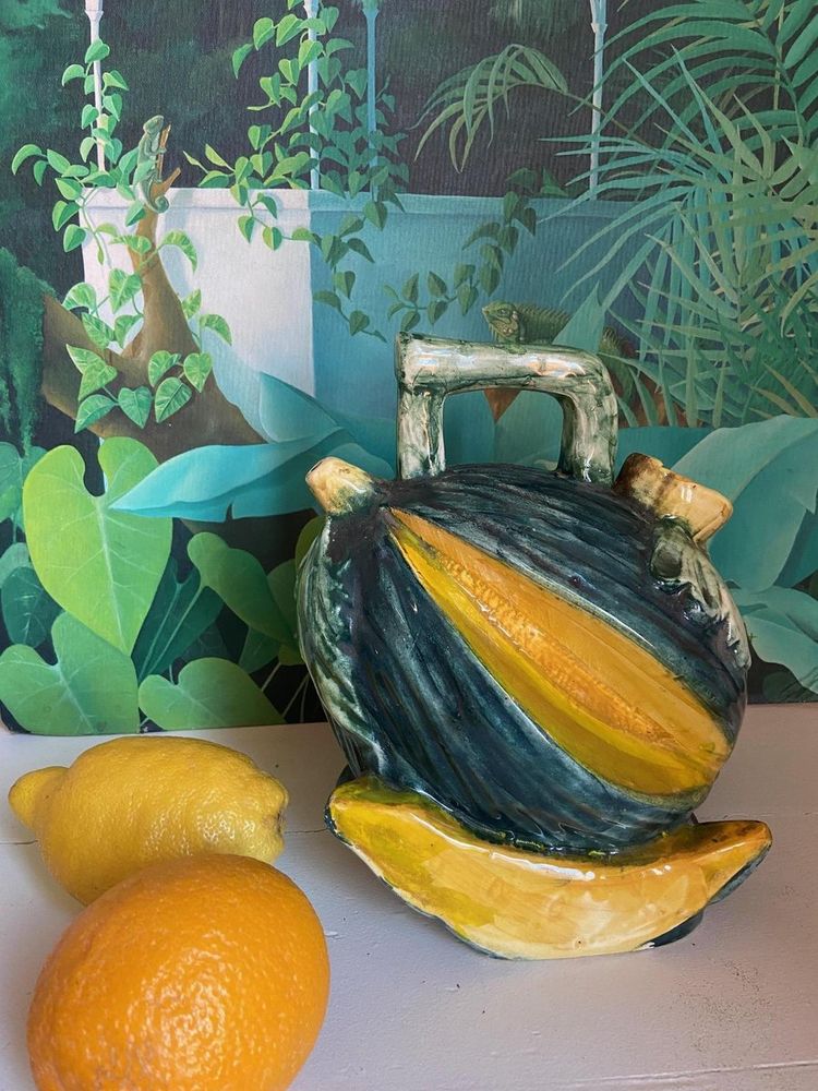 Ceramic Watermelon Trompe-l'oeil Pitcher, Spain, 1960