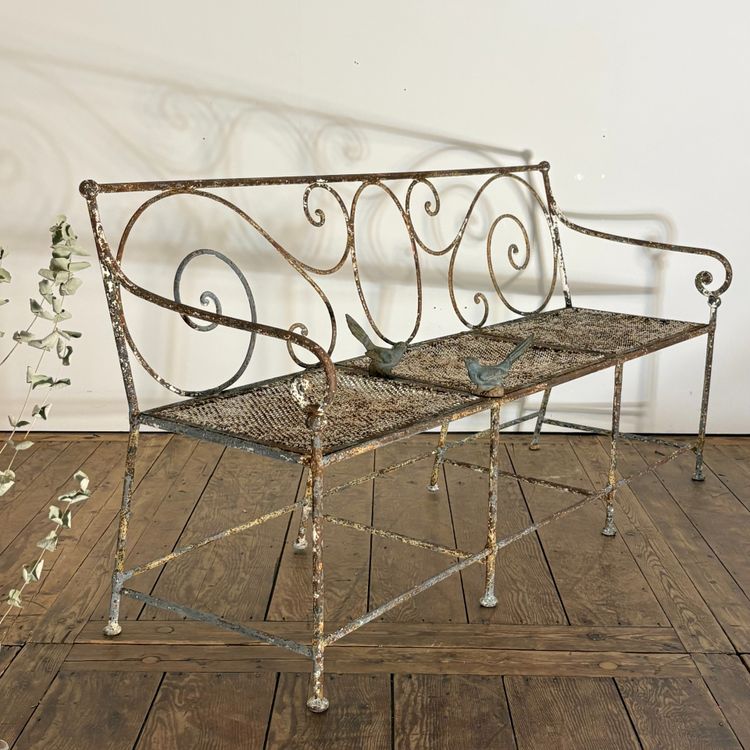 19th-Century Riveted Wrought-Iron Bench