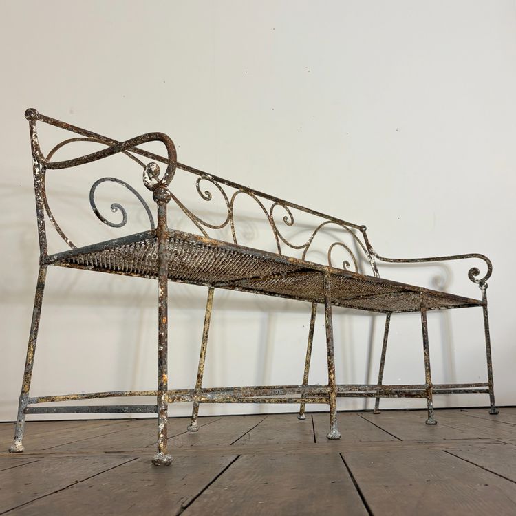 19th-Century Riveted Wrought-Iron Bench