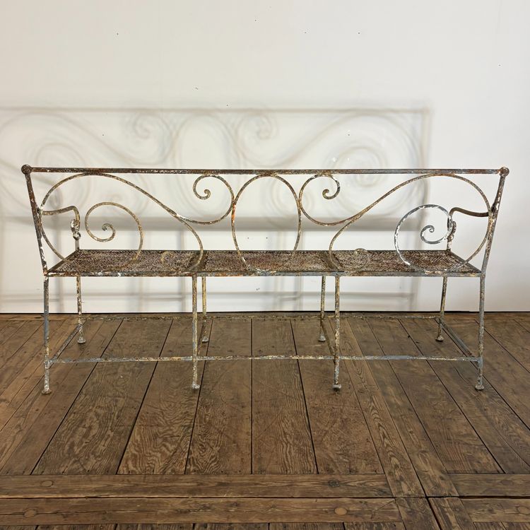 19th-Century Riveted Wrought-Iron Bench