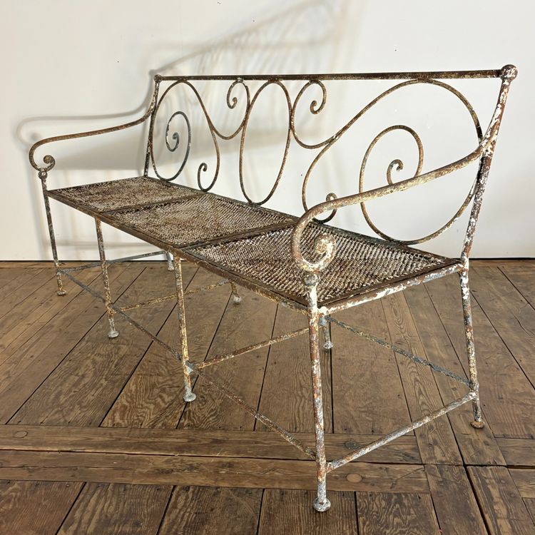 19th-Century Riveted Wrought-Iron Bench