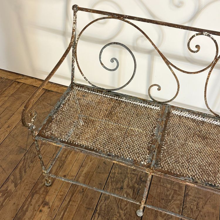 19th-Century Riveted Wrought-Iron Bench