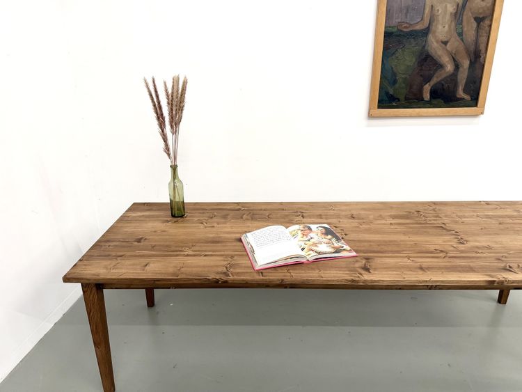 Bauernhoftisch mit konischen Beinen, L 260 cm