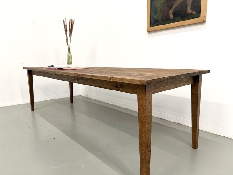 Bauernhoftisch mit konischen Beinen, L 260 cm