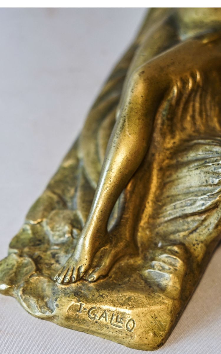 Ignacio GALLO Art Déco, Bronze femme nue allongée
