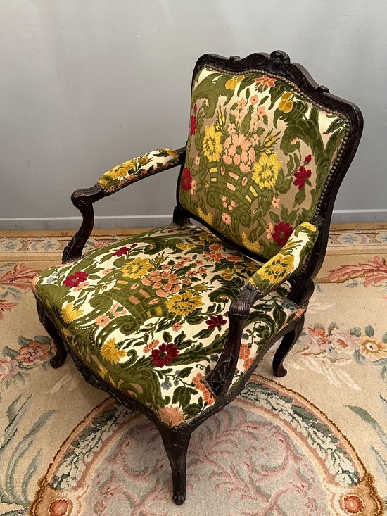 Large Armchair With Flat Backrest From The Regency Period Debut XVIIIth