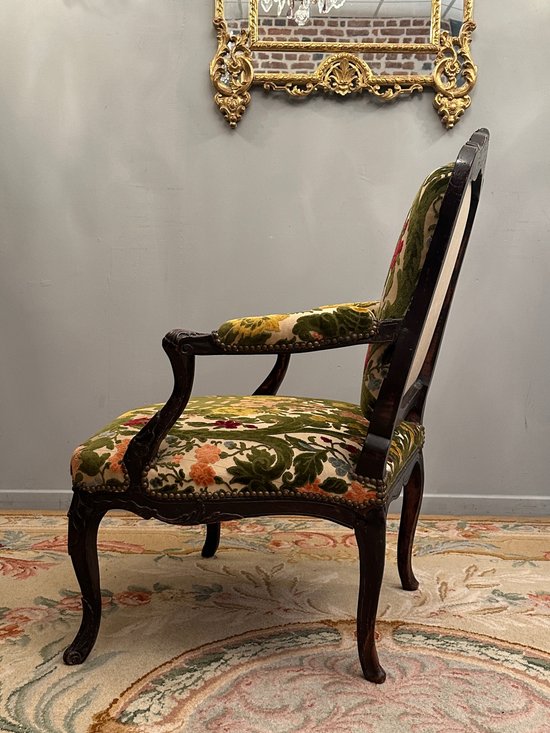 Large Armchair With Flat Backrest From The Regency Period Debut XVIIIth