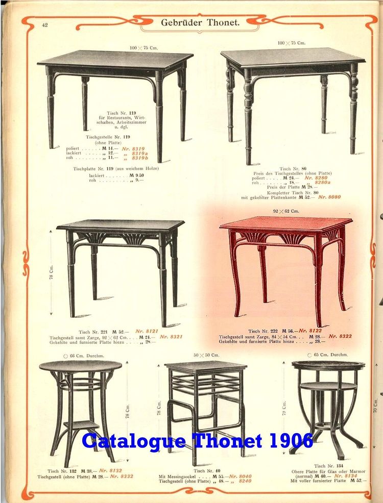 Thonet-Tisch oder -Schreibtisch Nr. 8122, um 1910, Tischplatte aus Eiche.