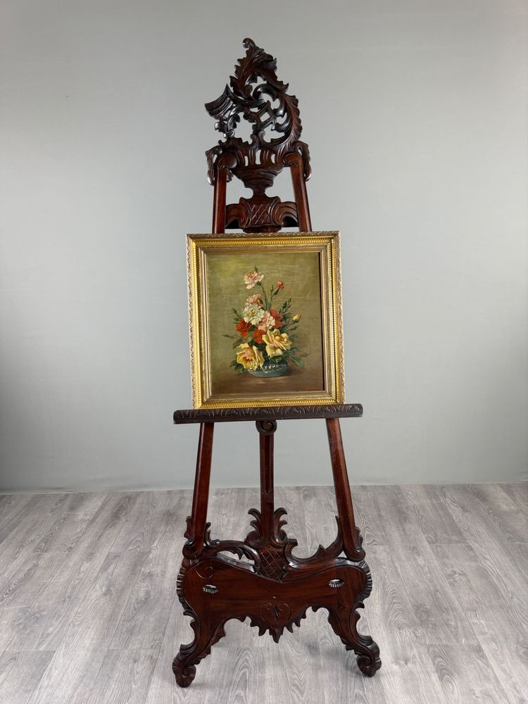 Carved Wooden Easel, 19th Century