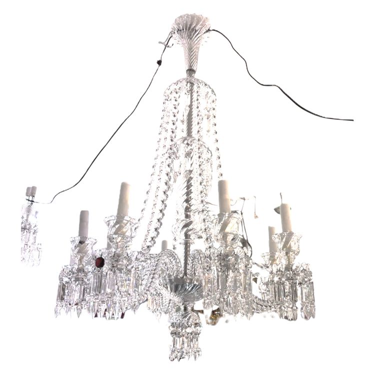 LUSTRE MODELE BAMBOU EN CRISTAL DE BACCARAT