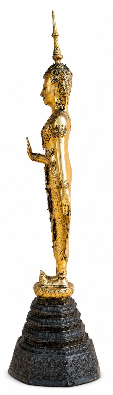 Grand Bouddha en Bronze Doré