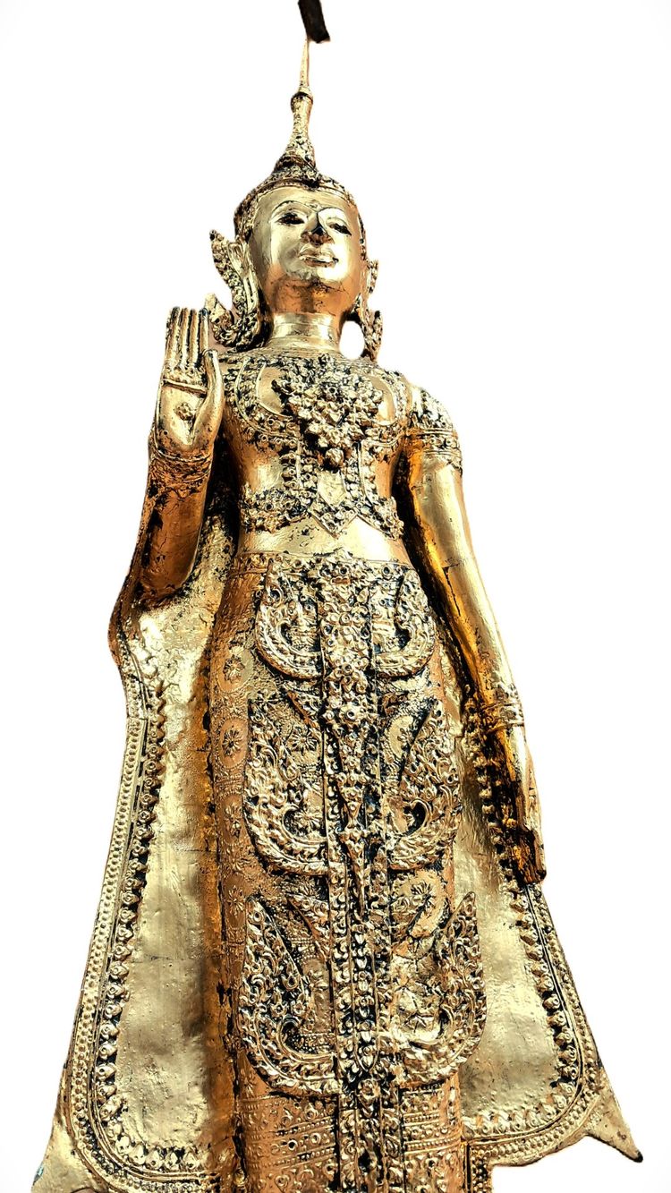 Grand Bouddha en Bronze Doré
