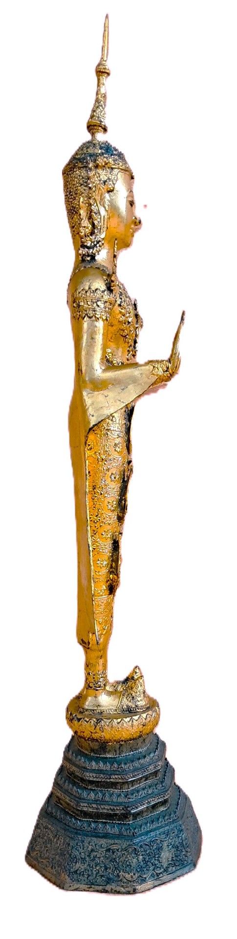 Grand Bouddha en Bronze Doré