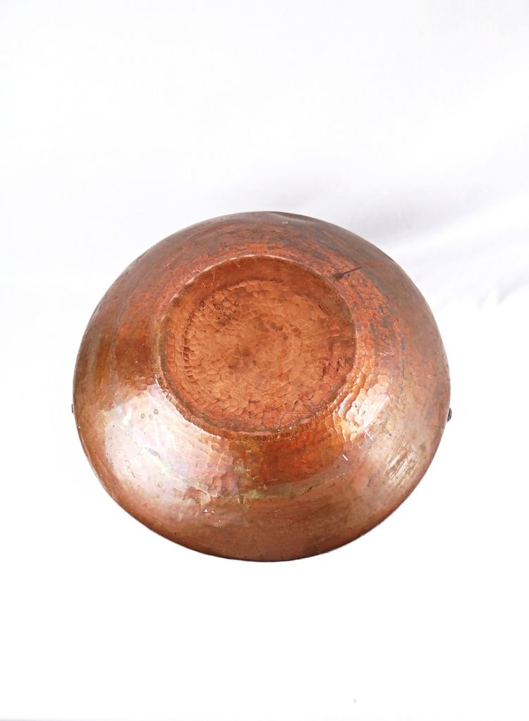 Art Nouveau copper cauldron or planter, signed L. Guibard, late 19th century