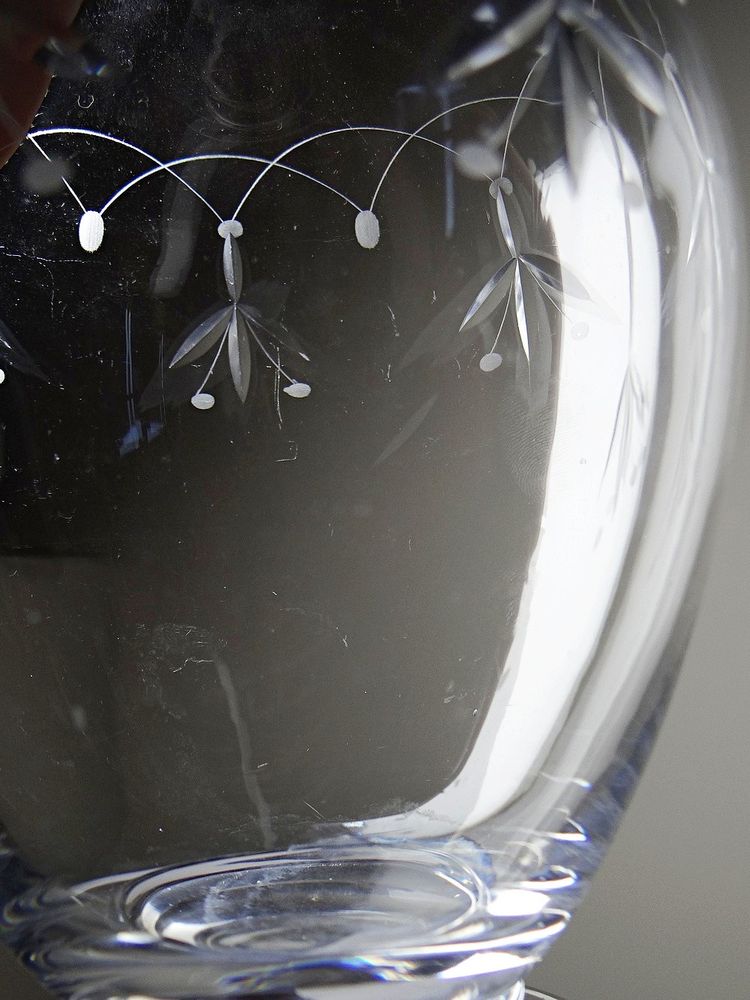 Antique engraved Nancy crystal decanter, circa 1920–1930