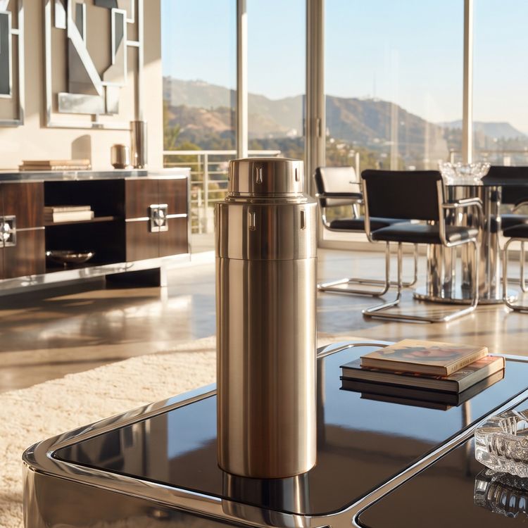 Shaker da cocktail italiano in stile Mid-Century Modern degli anni ’70, disegnato da Gio Ponti per Fratelli Calderoni