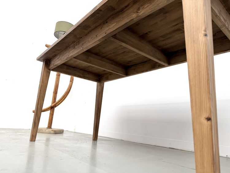 Bauernhaustisch mit konischen Beinen, L155 cm