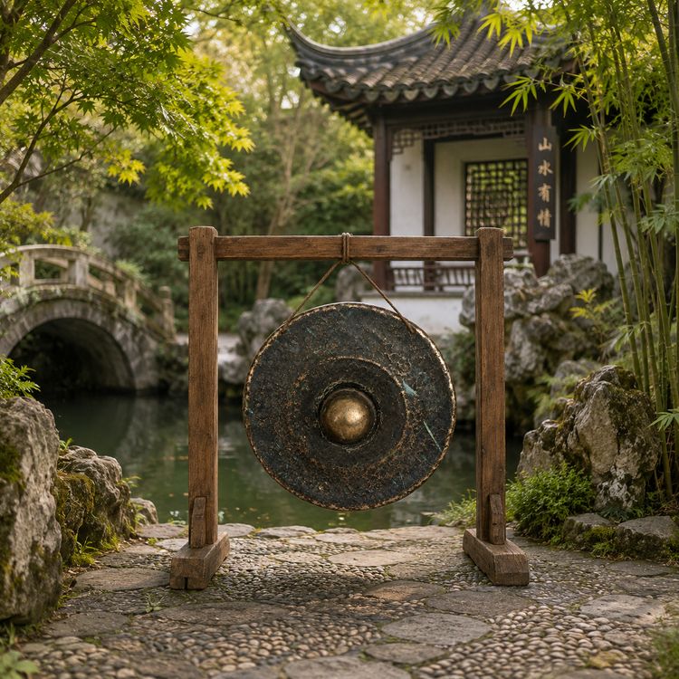 Gong ancien en bronze