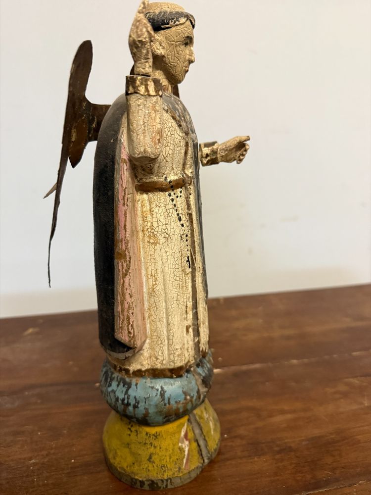 Sculpture ancienne représentant Saint Vincent, 1861, Espagne, 32 x 10 cm