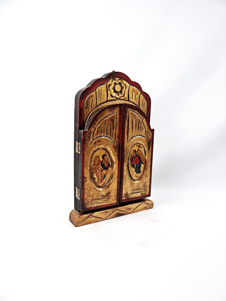 Ikone von Christus und seinen Aposteln, Eitempera-Triptychon, Mitte des 20. Jahrhunderts