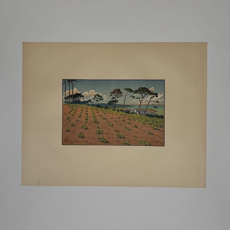 Lithographie par Henri Rivière Douarnenez vu du Ris