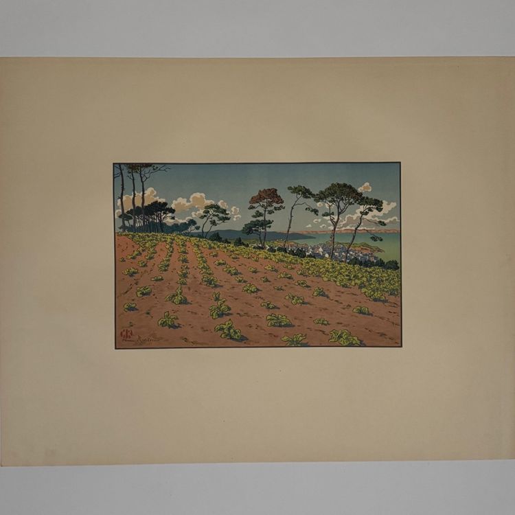 Lithographie par Henri Rivière Douarnenez vu du Ris