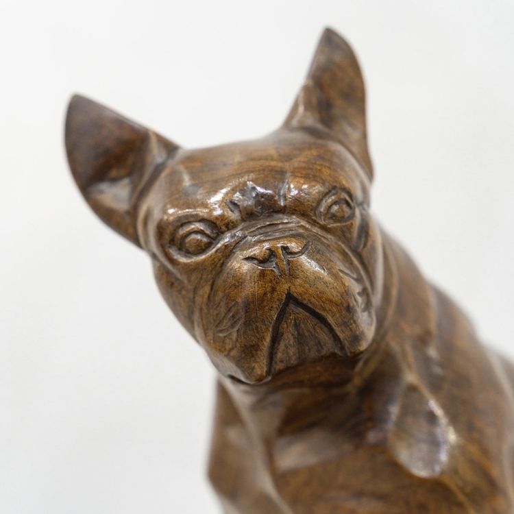 SCULPTURE - LE BOULEDOGUE , LOUIS - HENRI NICOT (1878-1944) - BOIS D’ ACAJOU 